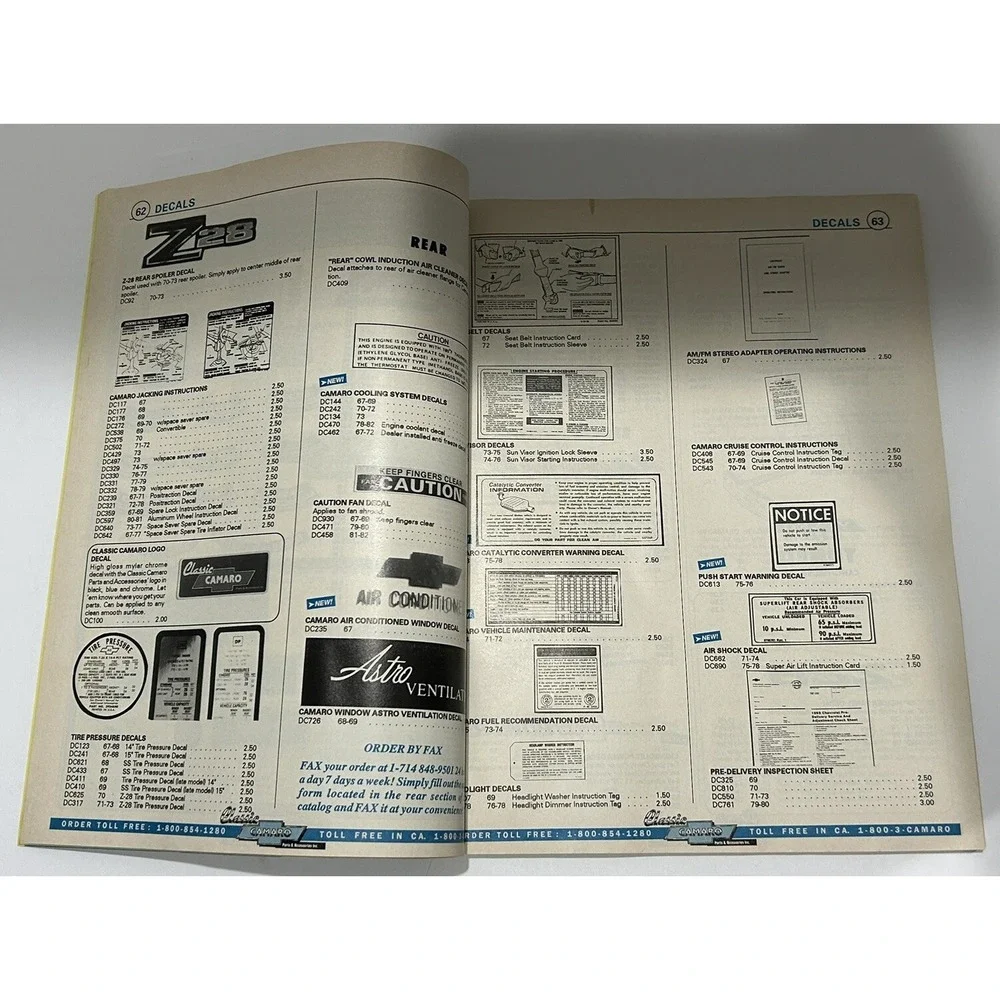 Camaro‎ Restorers Catalog '90 Classic Camaro Parts & Accessories